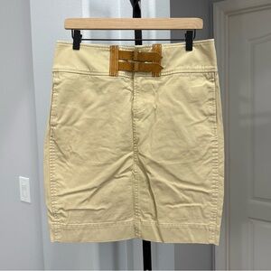 Ralph Lauren Khaki Mini Skirt with Leather Buckle SZ 10